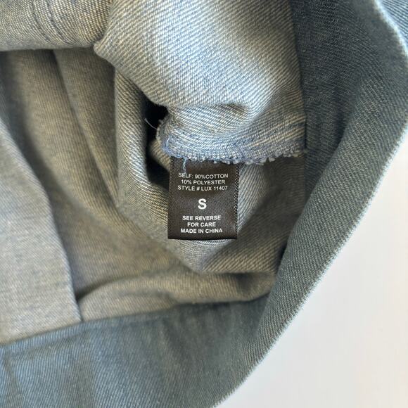 Windsor Cropped Jean Jacket Light Blue Wash Denim Women’s Small Cotton-blend - Picture 5 of 7